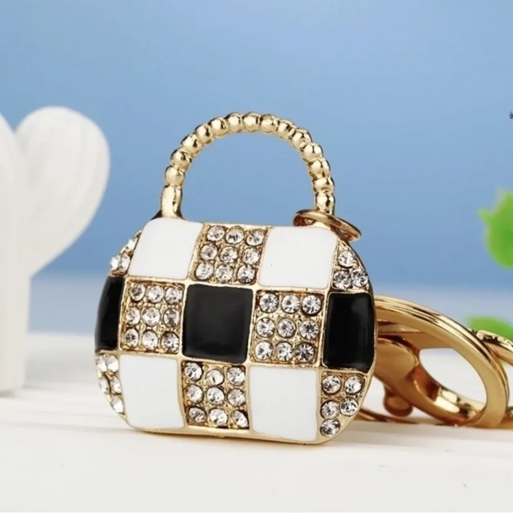 Gold & Black Purse Keychain/Bag Charm